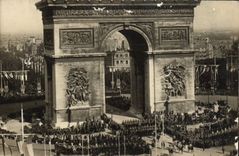 VINTAGE POSTCARD Militaria Festivals of the victory Paris July 14th, 1919 Arc de Triomphe