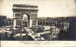 VINTAGE POSTCARD Militaria Festivals of the victory July 14th, 1919 Apotheosis of the Victoire