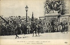 VINTAGE POSTCARD Militaria Festivals of the victory July 14th, 1919 the General procession Pershing