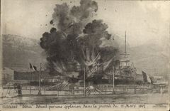 CPA Bateau Guerre Cuirasse Iena detruit par une explosion 
