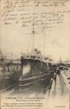 CPA Bateau Guerre Toulon Arsenal maritime Croiseur en cale seche 