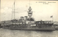 CPA Bateau Guerre Dunkerque Un cuirasse