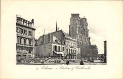 VINTAGE POSTCARD Theater and Orleans cathedral