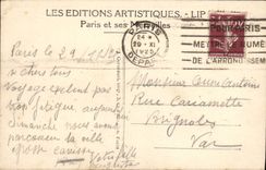 VINTAGE POSTCARD Paris Panorama taken of the Tower St Jacques and the Theater Sarah Bernhardt