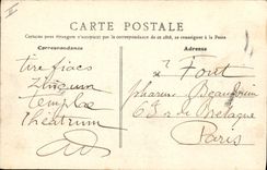 VINTAGE POSTCARD Theater and cathedral Coffee of Loiret Orleans