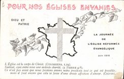 St-Quentin de protesta Thann Reims del templo de la POSTAL de la VENDIMIA