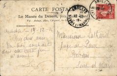 VINTAGE POSTCARD Museum of the desert Room Paul Rabaut Amilles