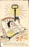 VINTAGE POSTCARD Illustrator Key Man