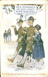 VINTAGE POSTCARD Illustrator Women Soldier Militaria Sammies