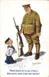 CPA Illustrateur Homme Soldat Militaria Donald McGill