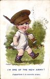 CPA Illustrateur Enfant Fred Spurgin Militaria