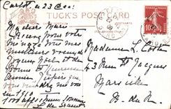 VINTAGE POSTCARD Winter sports Ski Toboggan Children