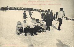 CPA Sports d'hiver Ski luchon Plateau de Superbagneres Groupe de lugeuses