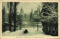 Esquí Briançon de los deportes de invierno de Dauphine de la POSTAL de la VENDIMIA