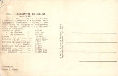 VINTAGE POSTCARD Train Engine of the South East Machine 141