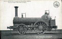 VINTAGE POSTCARD Train locomotive Engine Oold passenger
