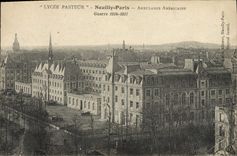 CPA Militaria Lycee Pasteur Neuilly Paris Ambulance americaine 