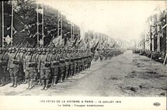 CPA Militaria Fetes de la Victoire 14 juillet 1919 Le defile Troupes americaines