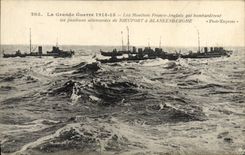 VINTAGE POSTCARD Bateau War the monitors Franco English Nieuport has Blankenberghe