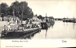 VINTAGE POSTCARD Boat War Caen Destroyers in the port