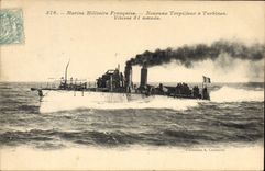 CPA Bateau Guerre Nouveau torpilleur a turbines 