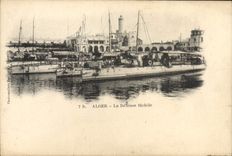 CPA Bateau Guerre Alger La defense mobile 