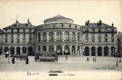 VINTAGE POSTCARD Theater Rennes Theater