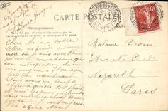 VINTAGE POSTCARD Rouen the Theater of Arts and the entry of the street Tram