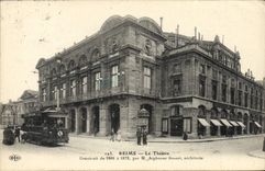 VINTAGE POSTCARD Theater Rheims Tram