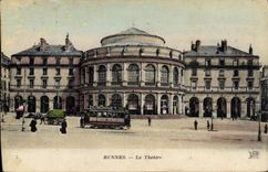 CPA Theatre Rennes Tramway Dubonnet 