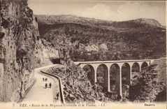 CPA Eze Route de la Moyenne Corniche et le Viaduc