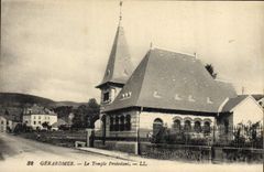 POSTAL Gerardmer de la VENDIMIA el templo protestante