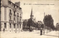POSTAL Dijon de la VENDIMIA el bulevar de los cepillos y del templo protestante