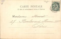 POSTAL Villeneuve santo Jorte de la VENDIMIA la entrada protestante del templo del parque de Bellevue