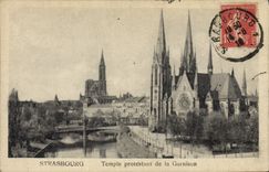 Protesta del templo de Estrasburgo de la POSTAL de la VENDIMIA de la guarnición