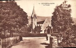 POSTAL Divonne de la VENDIMIA les Bains el templo