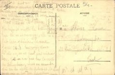 La POSTAL Nancy de la VENDIMIA coloca Jean santo y el templo protestante