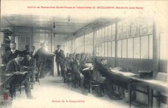 VINTAGE POSTCARD Office of the Accounts Department Research institute scientists Jacquemin Malzeville close Nancy