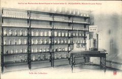 VINTAGE POSTCARD Room of the collections Research institute scientists Jacquemin Malzeville close Nancy