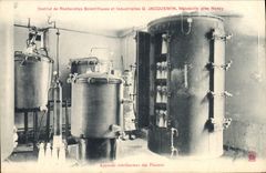 VINTAGE POSTCARD Apparatus sterilizer of the bottles Research institute scientists Jacquemin Malzeville close Nancy