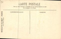 VINTAGE POSTCARD Cookies Olibet Loading of delivery vans of the service of Paris