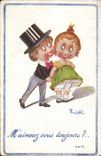 VINTAGE POSTCARD Illustrator Right Children