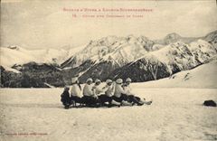 CPA Sports d'hiver Ski Depart d'un toboggan de dames Luchon Superbagneres 