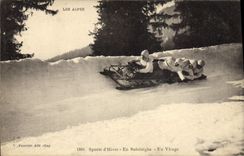 CPA Sports d'hiver Ski Bobsleighs Un virage