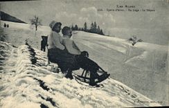 CPA Sports d'hiver Ski En luge le depart 