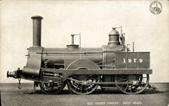 VINTAGE POSTCARD Train Engine Old Goods Engine built 1846