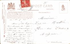 VINTAGE POSTCARD Train Engine QNR Kings Cross-country race to Leeds Taking toilets near Concaster