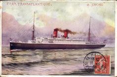 VINTAGE POSTCARD Transatlantic General Boat Co Chicago