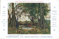 VINTAGE POSTCARD Boat Company of the Maritime Transport Genevriers giants Kikuyu Country via Mombasa