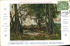 CPA Bateau Compagnie des Messageries Maritimes Genevriers Geants Pays Kikuyu Via Mombasa